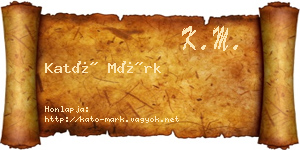 Kató Márk névjegykártya