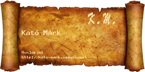 Kató Márk névjegykártya